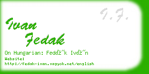 ivan fedak business card